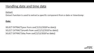 Handling date and time data in SQL