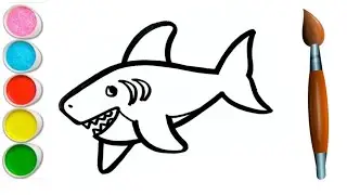 Shark Drawing For Beginners | How to draw shark step by step | Coloring Painting toddler #shark 