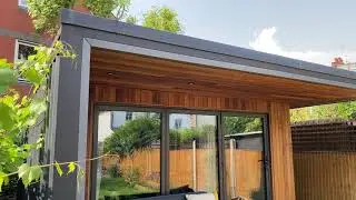 Home Gym and Yoga Studio 5m x 5.5m Garden Room in High Barnet, London, Clad in Western Red Cedar
