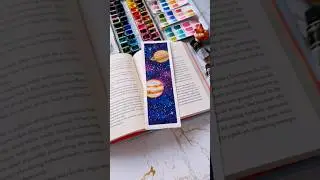 Easy bookmark Painting idea ✨️ watercolor bookmark #galaxypainting #watercolorart #easyartideas #art
