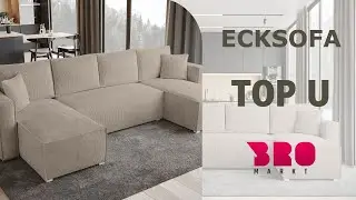 Modernes Cord-Ecksofa 