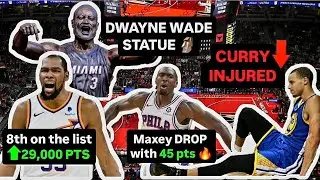 CURRY&rsquo;s Ankle Injury, DWYANE WADE honored, MAXEY win in OT and DURANT&rsquo;s Historic 29K Points