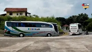 Hunting aksi balapan bus budiman vs sinar jaya ngebut menikung tajam mengerikan !