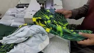 Listening name numbers on shirts. Printing cutting stitching and packing process.