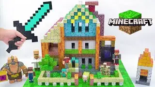 I Built a HOUSE With Magnetic Minecraft Blocks | Magnetic Papercraft