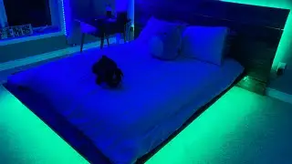Floating bed frame
