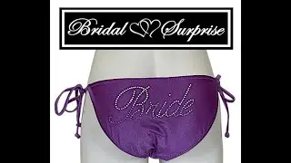 BRIDE BIKINI PURPLE  PETAL BRIDE IN CLEAR RHINESTONES GIFT W/ PURCHASE C-VID