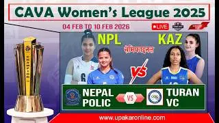 Nepal Polic V  Turan VC. CAVA Women's League 2026. Volleyball Championship. NEPAL vs Kazakhstan