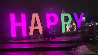 Walking Niagara Falls Christmas Lights with Bodhi Doggie Xmas 2025