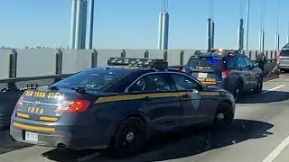 TBTA Work To Remove An Disabled Vehicle From The Whitestone Bridge In The Bronx, New York City