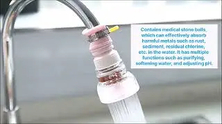 Splash-Proof Water Filter Moth-Stone-Free, 360 Degree Rotation PP+PVC Faucet Shower for Home Use