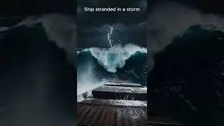 Ship stranded in a storm  #ocean #storm #survival