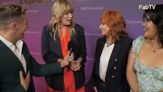 Belissa Escobedo, Reba McEntire, and Melissa Peterman, at the 2024 NBCUniversal Summer Press Tour