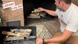 Utheer Gas Fireplace Log Set 10Pc Ceramic Wood Logs