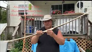 From log to 60&rdquo; Fire Hardened Hickory bow  blank for Sinew Backing. Joe Zummo 