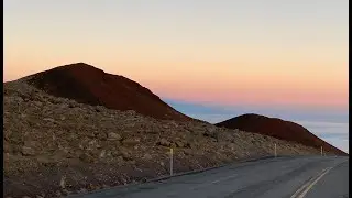 Mauna Kea Volcano Summit Drive At Sunset
