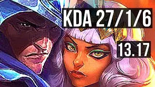 TALON vs QIYANA (MID) | 27/1/6, 14 solo kills, Legendary, 300+ games | TR Master | 13.17