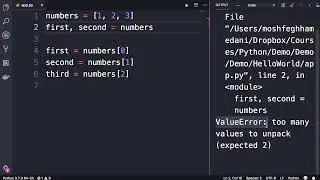 Python #41 - List Unpacking [By Mosh Hamedani]