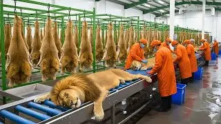 Inside Modern Lion Leather Factory 🏭 How Million-Dollar Products Are Made from Lion Skin