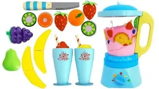 Pretend Play with Toy Blender Playset and Wooden Velcro Toys for Kids