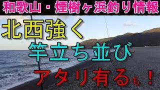 01-29　煙樹ヶ浜釣り情報・取材編【第1504回】北西強く、竿立ち並び、アタリはあったがハリス切れ ＃遠投カゴ釣り #和歌山・釣り #煙樹ヶ浜
