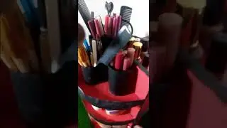 How to make rotating makeup organizer | vanity holder |  #diy #craft #cardboard #makeup #organizer
