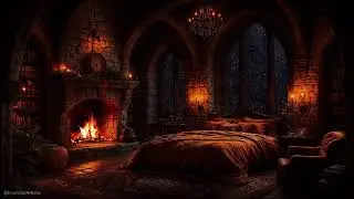 Cozy Castle Room This Rainynight & Thunder Sounds