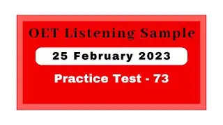 OET LISTENING SAMPLE TEST for Nurses / Doctors | OET 2.0 updated sample Test 73 |#oet #oetlistening
