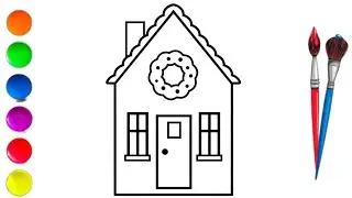 House Drawing for Kids | Easy Home Drawing Step by Step | Kids Drawing Tutorial | 