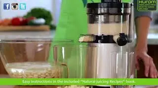 Шнековая соковыжималка HUROM HH 2G в работе