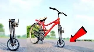 We made Bicycle with mini wheels🚲🚵🏽#bicycle #crazyxyzcycle #crazyxyz