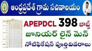Ap sachivalayam 398 jobs apepdcl notification 2021 ap jlm notification ap junior lineman jobs telugu