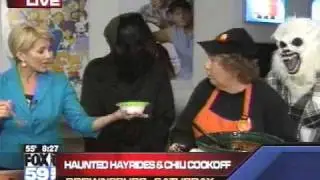 The BOO CREW on Fox 59 TV Haunts of Hidden River Haunted Hayrides 2009 Brownsburg Indiana