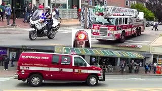 Cambridge Police and Fire Departments Responding Lights and Sirens