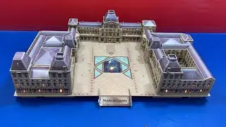 DIY Craft Instruction 3D Puzzle Cubicfun THE LOUVRE Museum with LED