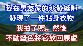 我在男友家的沙發縫隙發現了一件貼身衣物，我拍了照，然後不動聲色將它放回原處！#言情故事#情感故事#家庭故事#小說#戀愛#婚姻