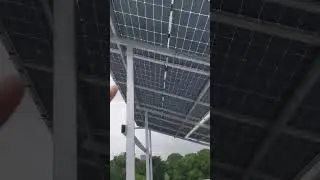 solar power plant installed with cleaning system and BIRD SPIKES.
