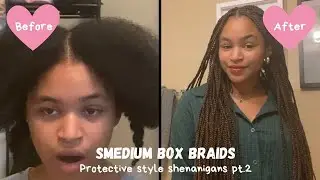 Installing smedium box braids! | Protective Style Shenanigans Pt.2