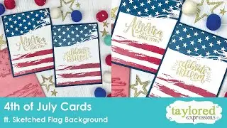 Sketched Flag Background Stamp | 4th of July | Independence Day | Taylored Expressions