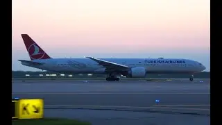 Turkish B777-300 take off, DTW