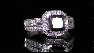 1 5/8 CTW Antique Vintage Princess Cut Diamond Halo Engagement Ring in 14K White Gold