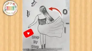 how to draw a girl with butterflies easy drawing/pencil sketch for beginners/girl drawing