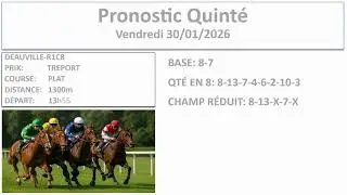 Pronostic Quint&eacute; du Vendredi 30/01/2026|PLAT|PMU Turf | Base et Cheval Surprise