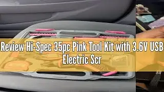 Review Hi-Spec 35pc Pink Tool Kit with 3.6V USB Electric Screwdriver and Drill Set. Complete Women T