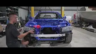 BUILDING A R34 SKYLINE body in MINUTES   Poor Man's GTR EP15