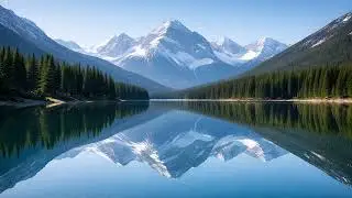 4K CRYSTAL LAKE TV Frame - Mirror Reflection - 1 Hour Peaceful Water Ambiance / TV Background