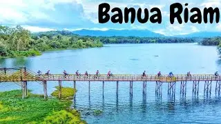 BANUA RIAM ~ The Most Beautiful Bridge Over Lake When We Cycling,  Journey To A Secluded Village
