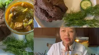 I eating Nepali food, traditional Dhido with pork curry ￼mamtachannel ￼🙏