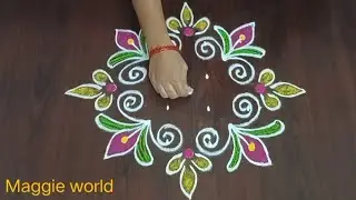 Latest design 🌺 4*4 dots easy festival rangoli 🌺@maggieworld6779