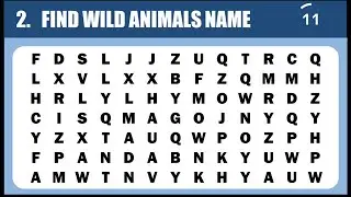 FIND WILD ANIMALS  🐯🐻🦊 NAMES I WORD SEARCH | PUZZLE